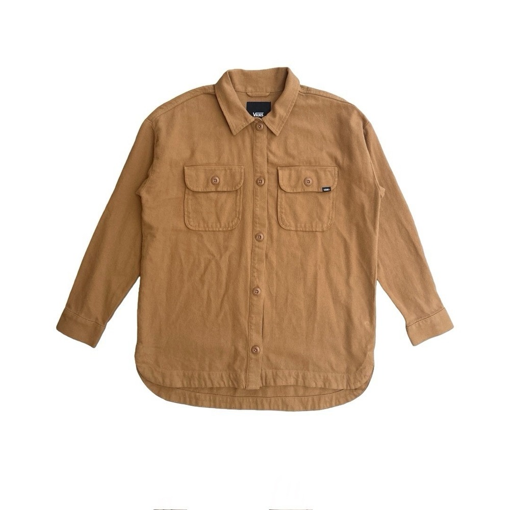 Vans Brown Canvas Overshirt Shacket Button Front Utility Jacket Unisex Size XS